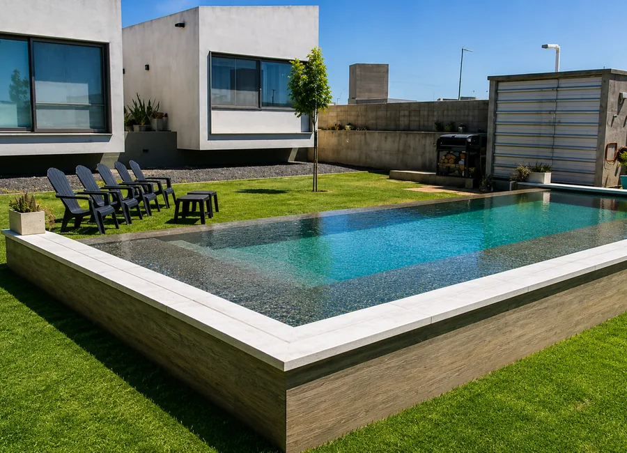 Obra de piscina realizada por Cimenta